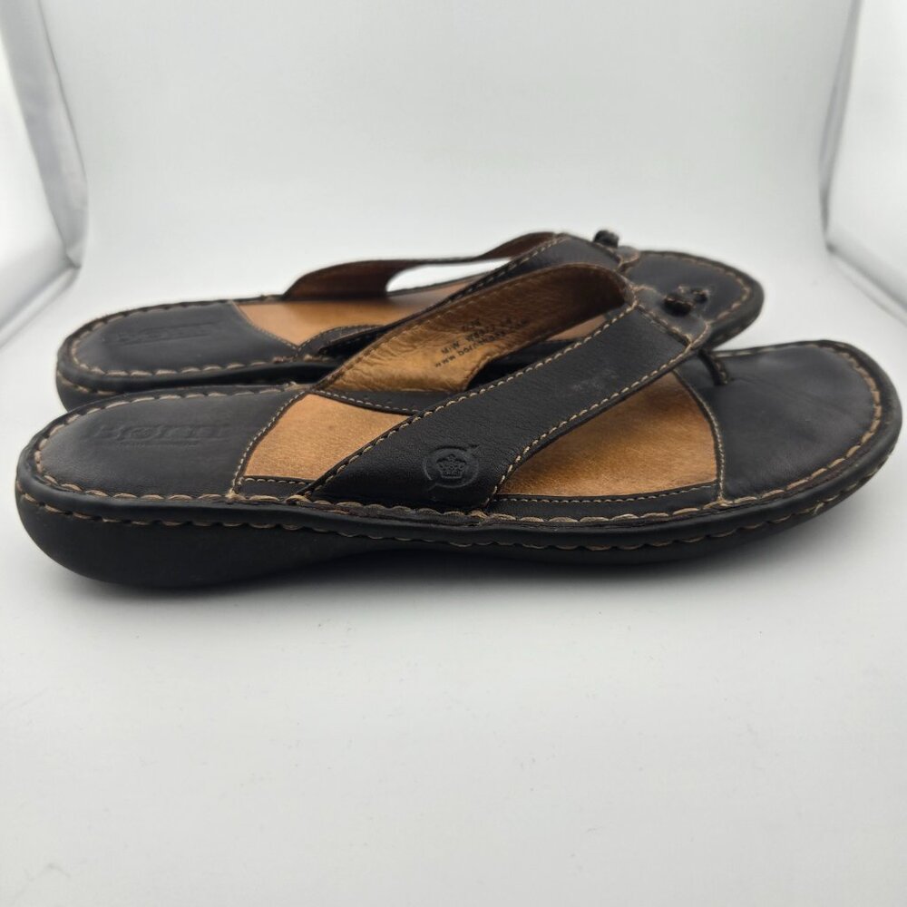 Born Edie Women’s Brown Leather Thong Comfort Sandals Size 7 - Picture 3 of 10